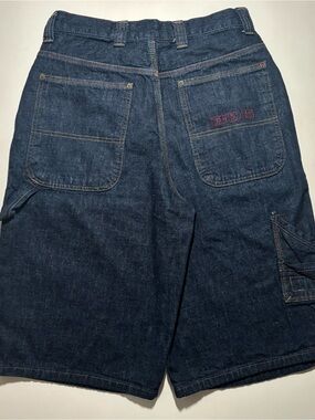 Embroidered unisex BDG baggy hip hop style carpenter jorts/jean shorts